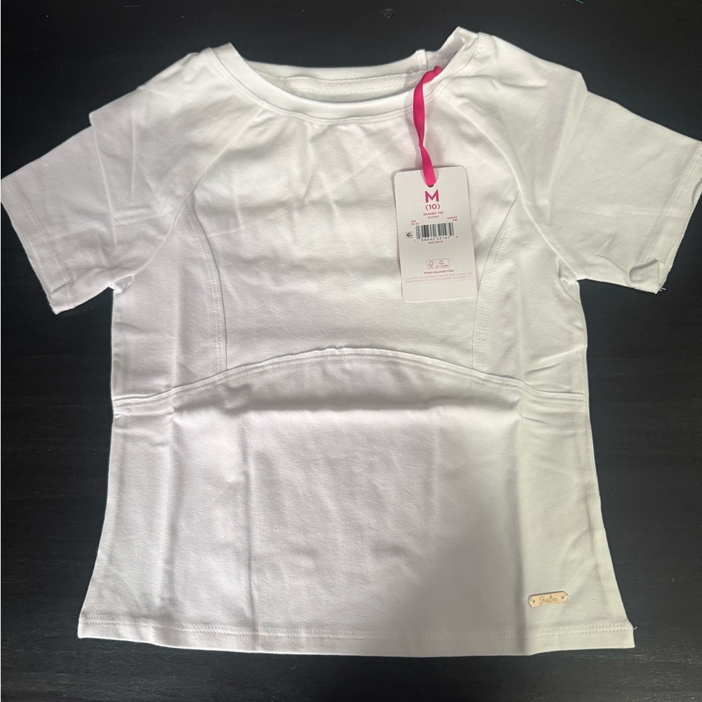 Justice White Short Sleeve Tee size M (10)